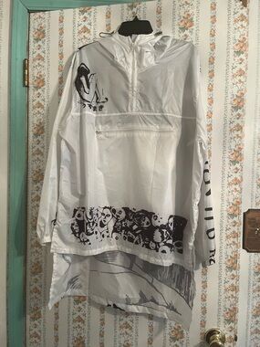 White Junji Ito Uzumaki Graphic Lightweight Hooded Rain Poncho
